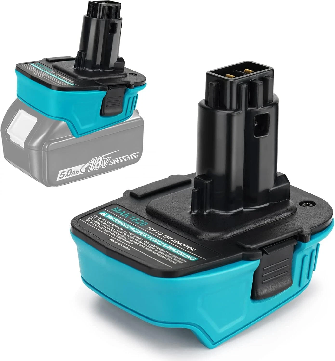 Battery Adapter for Makita 18V Li-Ion Battery Convert To for Dewalt Ni-Cd Ni-Mh