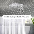 thumbnail image 4 of Zrodlmo Waffle Fabric Shower Curtain and Liners Sets with Hooks, Thick Bathroom Curtain Set, 72" x 72", Gray, 4 of 8