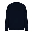 thumbnail image 4 of SMihono Plus Size Plush Sweatshirts for Women Comfy Loose Fit Casual Dressy Blouse Crew Neck Hoodless Sweaters Outfits Soft Solid Cute Shirts Wide Lantern Long Sleeve Pullover Tops Dark Blue 8, 4 of 4