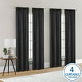 thumbnail image 2 of (4 pack) Mainstays 4 of a Kind Blackout Curtain Panels Set, 4 Panels, Black, 28 in W x 84 in L Each, 2 of 13
