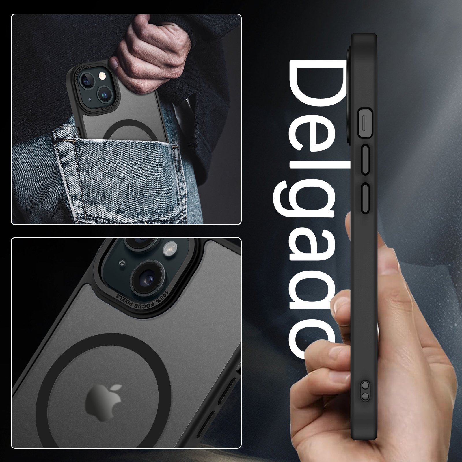 Bentoben iPhone 15 Magnetic Case, Black Matte photo 6