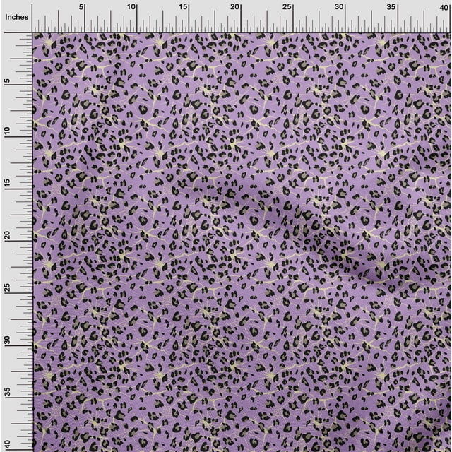 oneOone Silk Tabby Fabric Leopard Animal Skin Printed Fabric 1 Yard 42 Inch Wide