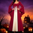 thumbnail image 7 of Renaissance Costume Women Halloween Medieval Pirate Maxi Dress Gothic Outfit Red L, 7 of 7