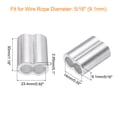 thumbnail image 2 of 60Pcs Aluminum Crimping Loop Sleeve for 5/16" Diameter Wire Rope, Double Ferrule Wire Rope Sleeve for Cable Line End, 2 of 6