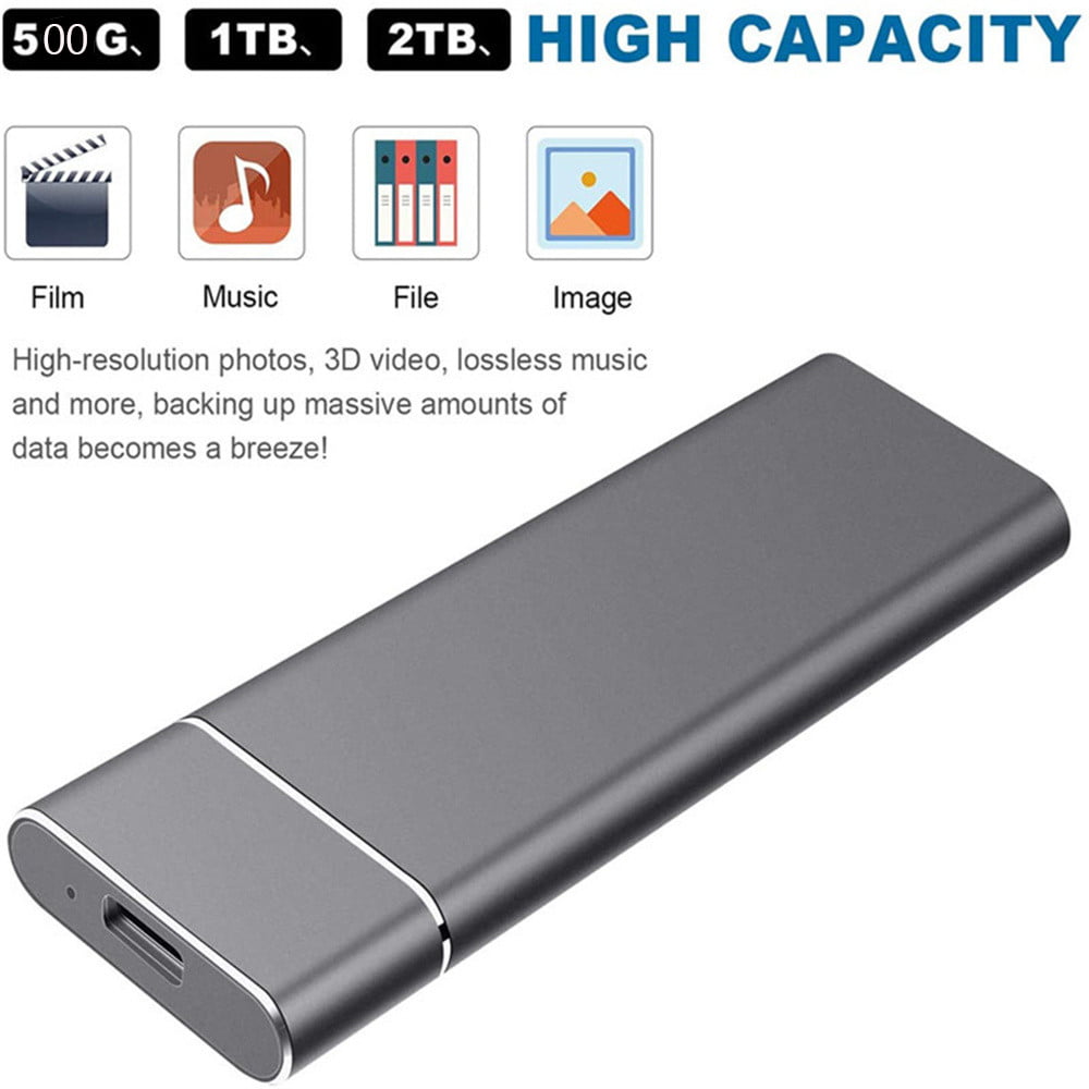 1TB 2TBExternal Hard Drive,Portable External Ultra Slim Hard Drive Portable HDD Type C Hard Drive for Mac,PC 2TB Blue