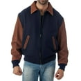 thumbnail image 6 of Reed Men's Executive Varsity Jacket Union 2XL Navy/Natural, 6 of 8