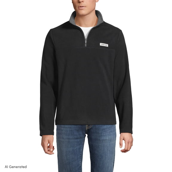 Lands' End Men's Anyweather Fleece Quarter Zip Pullover