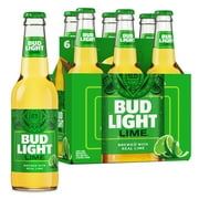 Bud Light Lime American Light Lager Beer 6 pack 12 fl oz Glass Bottles 4.2% ABV