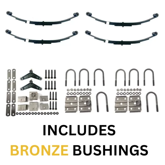 Fully Greaseable 3,500 lbs. Tandem Trailer Suspension Kit Leaf Springs, Hanger & Ubolt