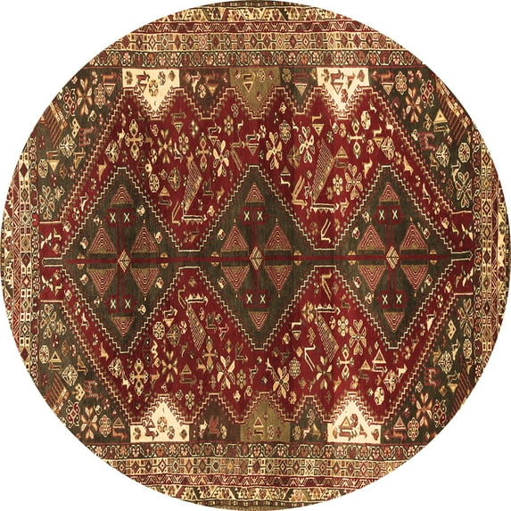 Ahgly Company Indoor Round Persian Brown Traditional Area Rugs, 3' Round