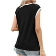 thumbnail image 4 of ZyeKqe Tank Tops for Women Casual Summer V Neck Cap Sleeve T Shirts Lightweight Color Block Tees Top, 4 of 7