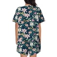 thumbnail image 3 of Bixox Women's Lilies Flowers Printed Pajama Set 2 Piece Lounge Set Top and Shorts Soft Pajamas, Shorts with Pockets, 3 of 7
