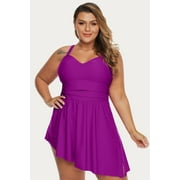 Sweetheart Neckline Skater Swim Dress