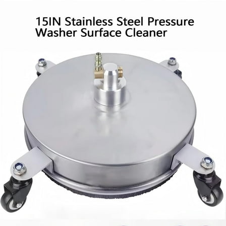 15 inch pressure cleaning machine surface cleaner, stainless steel surface cleaner with 4 wheels, suitable for concrete, terrace, sidewalk, deck