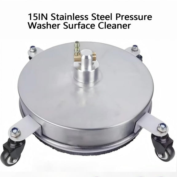 15 inch pressure cleaning machine surface cleaner, stainless steel surface cleaner with 4 wheels, suitable for concrete, terrace, sidewalk, deck