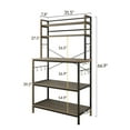 thumbnail image 6 of SamyoHome Baker's Rack Kitchen Storage Shelving Unit Microwave Cart Oven Stand Coffee Bar with 10 Hooks & 5 Tier Shelves(Vintage Gray), 6 of 10