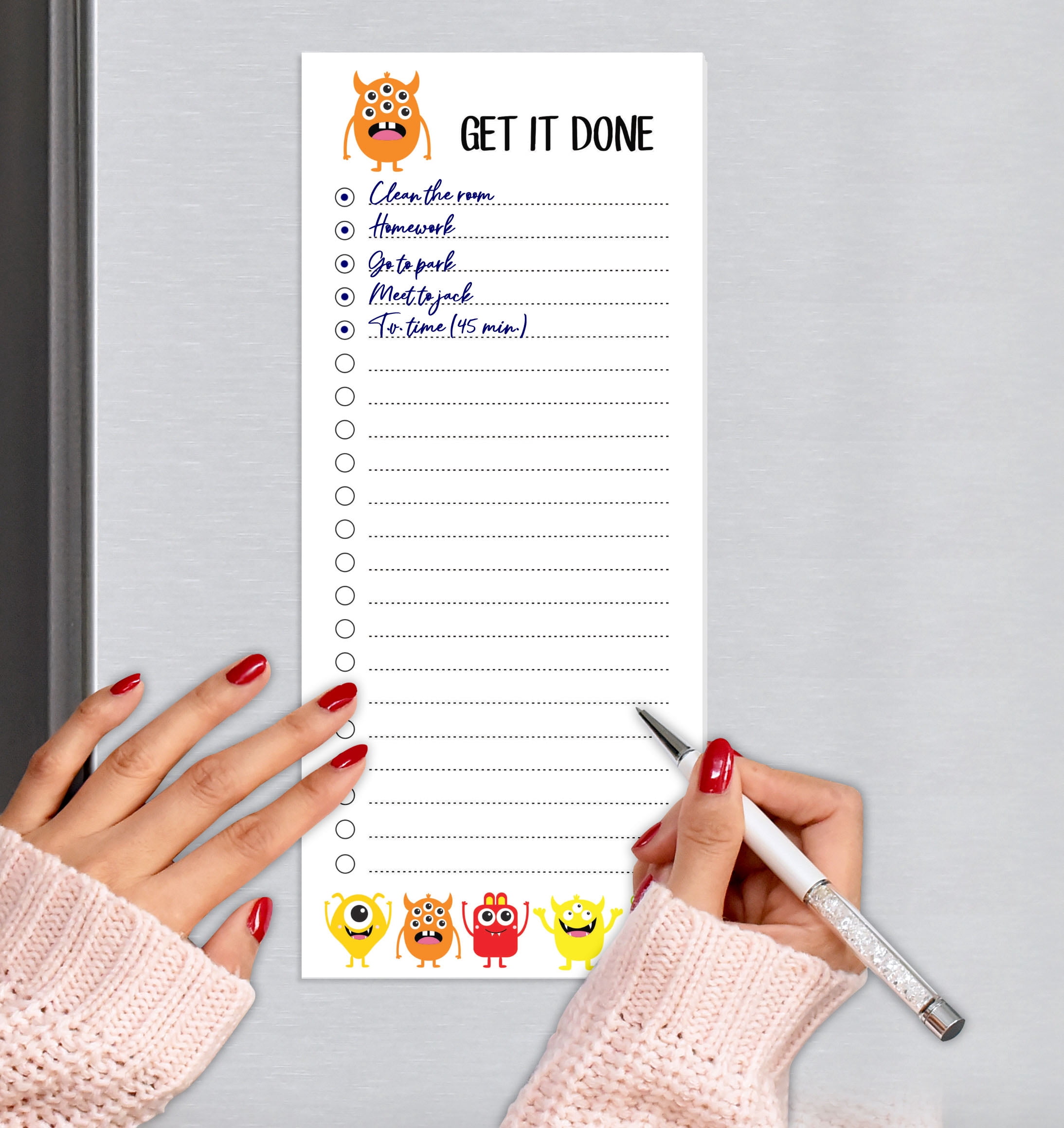 Inkdotpot Pack of 3 Magnetic Fridge To-Do List Notepads- Magnetic Memo Pads For Refrigerator-(50 Sheets Each)-FK