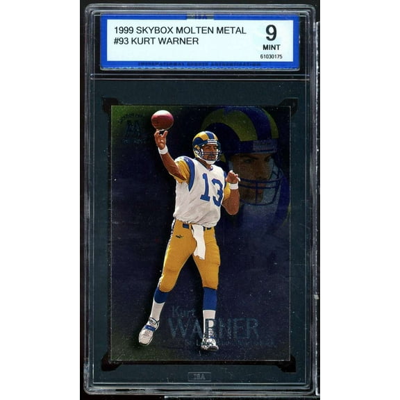 Kurt Warner Rookie Card 1999 Skybox Molten Metal #93 ISA 9 MINT