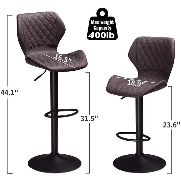 Adjustable Bar Chairs Pair Swivel Barstools Breakfast Stools For Kitchen Island Counter Stool 400 Lbs Retro Black Leather Com Swivel Barstools Breakfast Bar Stools, Breakfast Bar Chairs Black Leather