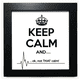 thumbnail image 1 of Mantener la calma negro gracioso citar Mesa de pared con marco cuadrado negro, 1 of 4