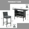 thumbnail image 3 of AVAWING 5 Pcs Handwoven Wicker Bar Set with Bar Table and Chairs, Black, 3 of 7
