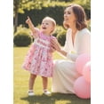 thumbnail image 4 of BemeyourBBs Toddler Baby Girls Birthday Dress Smocked Outfits 1st 2nd 3rd 4th 5th Years Old Birthday Summer Clothes Short Sleeve Doll Collar Letter Cake Balloons Print Princess Party Dress, 4 of 9