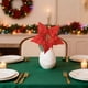 thumbnail image 5 of Christmas Poinsettia Floral Bouquet Artificial Flower Stems with 5 Fork Design Realistic Plastic Greenery for Home Holiday Table Centerpiece Wedding Party Decorations, 5 of 6