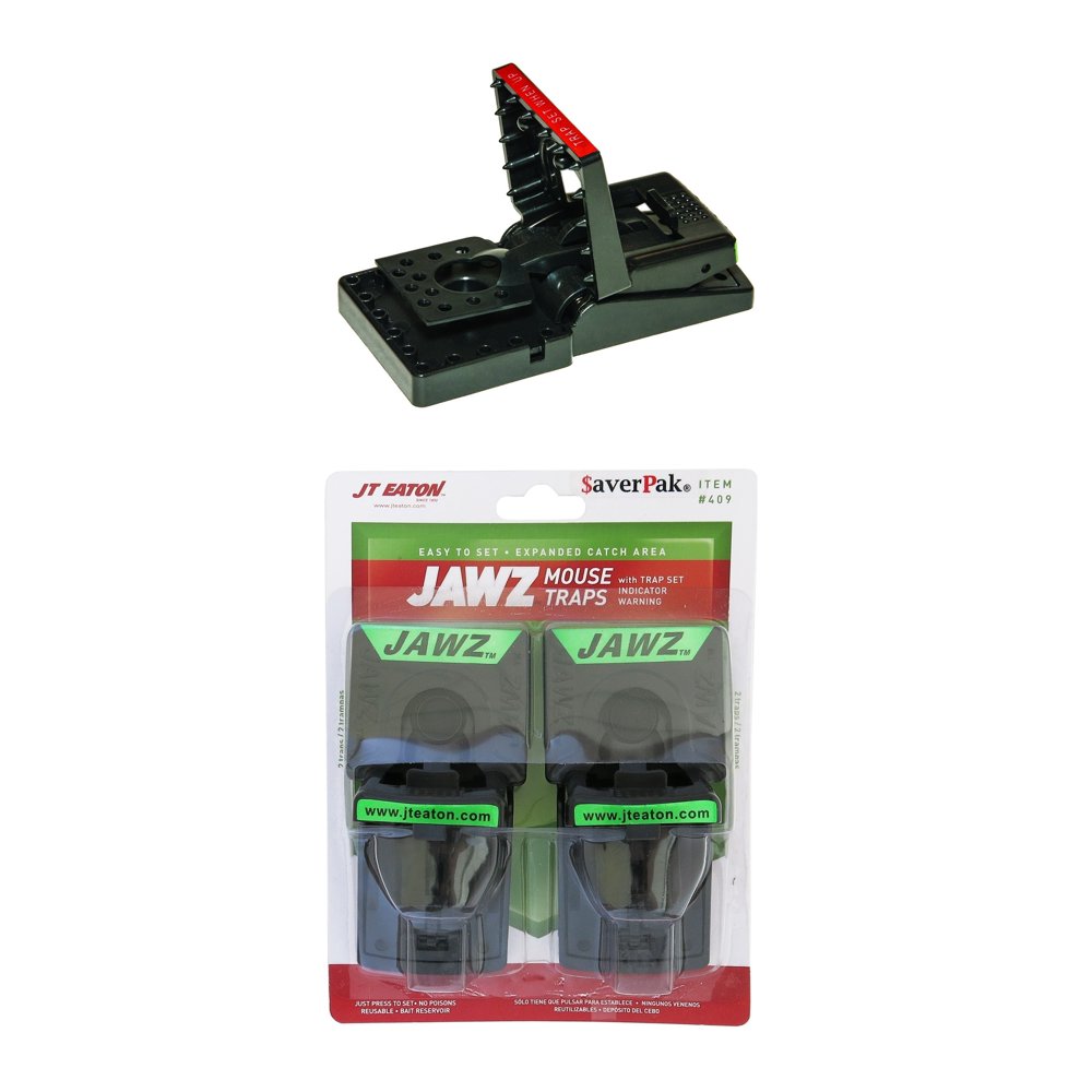 averPak JT Eaton 2 Pack Jawz Mouse Traps for use with Solid or Liquid