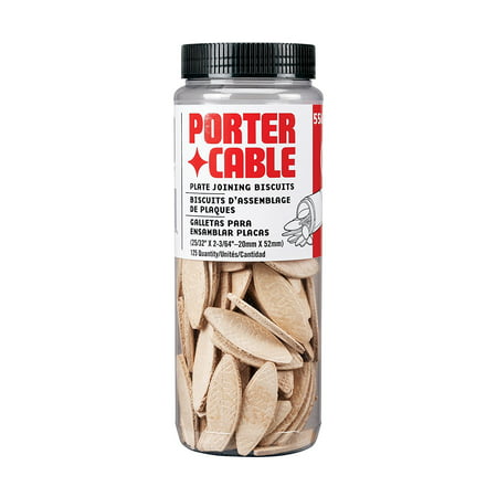 PORTER-CABLE 5561 No. 10 Plate Joiner Biscuits - 125 Per Tube, Made of the best wood laminate for stability, strength and fit By