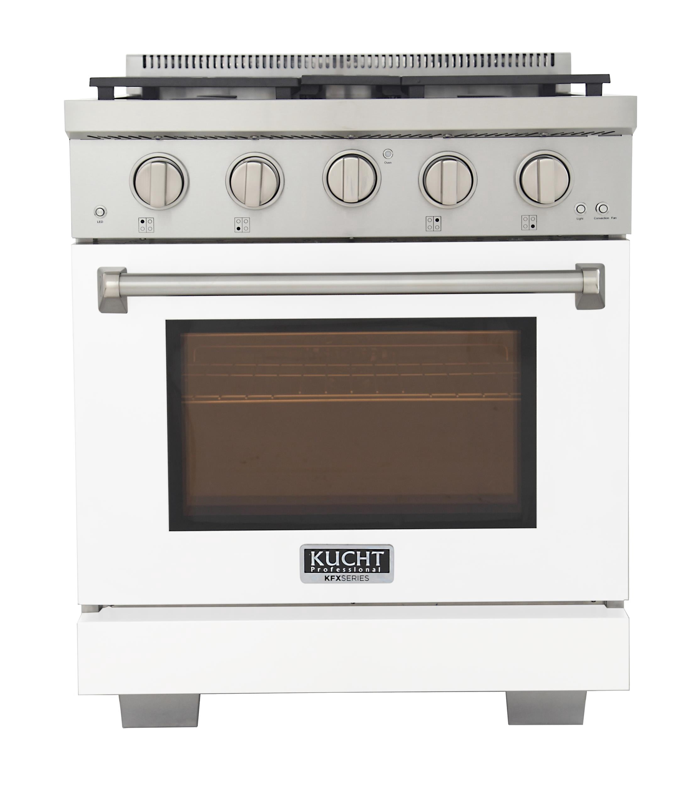 Professional 30-in Natural Gas Range in White with True Simmer Burners