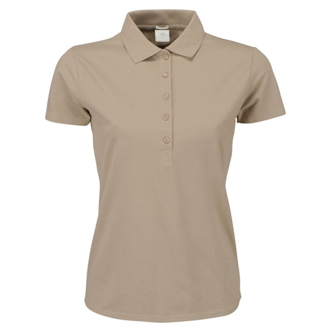 Tee Jays- Polo de manga corta Luxury elástico para mujer (Visón)