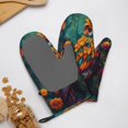 thumbnail image 4 of Hirioo Colorful Owl Forest for Silicone Oven Mitts for BBQ, Baking, Cooking, Set of 2, Heat Resistant 260℃, Non-Slip Kitchen Essentials, 4 of 6