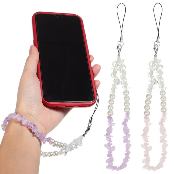 STRANDCHIC 2 Pcs Cell Phone Charms Strap Light Pink Beads Fashionable Accessories for Decoration