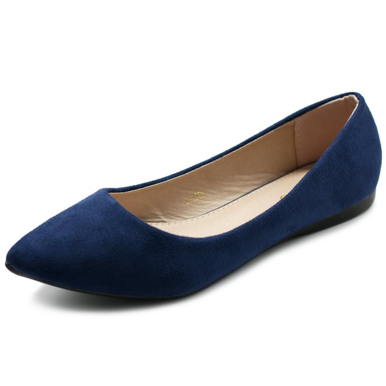 Ollio Women s Ballet Comfort Light Faux Suede Multi Color Shoes