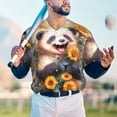 thumbnail image 5 of Uemuo Elegant Cute Panda Sunflower Print Mens Polo Shirts Baseball T-shirt Performance Short Sleeve Golf Shirt Moisture Wicking Athletic Casual Collared T-Shirt-XX-Large, 5 of 7