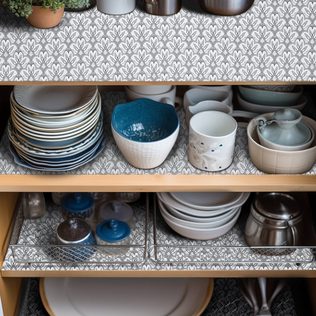 RAY STAR Shelf Cabinet Liner, 18inx8FT Drawer Liners Non-Adhesive Non Slip Shelving Liner for Kitchen Cabinets