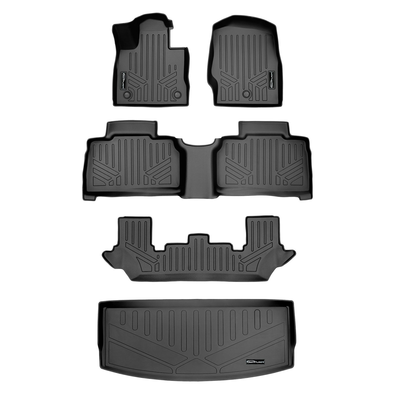 2011-2017 2nd Row Black MAXLINER B0082 Floor Mats for Ford Explorer Without 2nd Row Center Console 