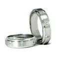 thumbnail image 4 of Pompeii3 His Hers Brushed Diamond Wedding Ring White Gold Set, 4 of 6