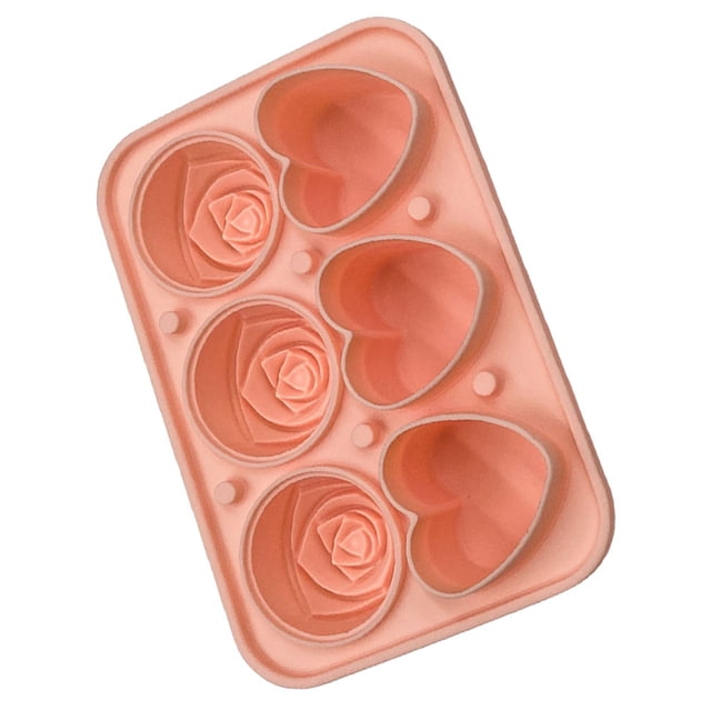 NUOLUX 1Jgo Rosa De Silicona Para Hielo Con Forma De Rosa Y Corazón Ideal Para Bebidas Frías