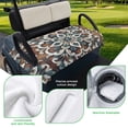 thumbnail image 5 of Golf Cart Seat Covers for 2 Seater, Brown Teal Boho Soft Microfiber Cart Seat Towel Blanket, Ethnic Rustic Abstract Flowers Absorbent Breathable Non Slip Bench Seats Protector for Golf Course 51"x31", 5 of 9