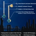 thumbnail image 2 of Gem Stone King 14K Yellow Gold London Blue Topaz and Lab Grown Diamond Dangle Earrings for Women | 3.02 Cttw | Gemstone November Birthstone | Round 6.5MM, 2 of 6