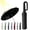 Black, variant on Ring Buckle Umbrella, Ring Buckle Umbrella Windproof, Reflective Safety Strip, 49In Compact Folding Durable Travel Reverse (Black)