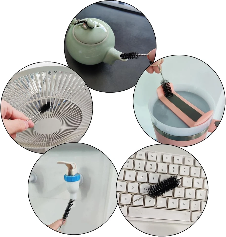 BUTTERFLY- Straw Cleaner Brush Set, Shower Head Cleaner Tool, Nylon Pipe 8-In 10 Different