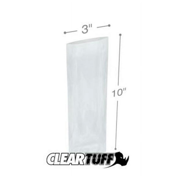International Plastics PB00310 3 x 10 in. Clear Poly Bags, 0.001 Gauge - Case of 1000