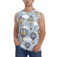 thumbnail image 3 of Uemuo Balloon Vintage Pattern Men's Sleeveless T-Shirt,Muscle Athletic Tank Top, Moisture-wicking Quick-dry Breathable Classic Tee Top for Gym Run Outdoor Sports-Large, 3 of 8