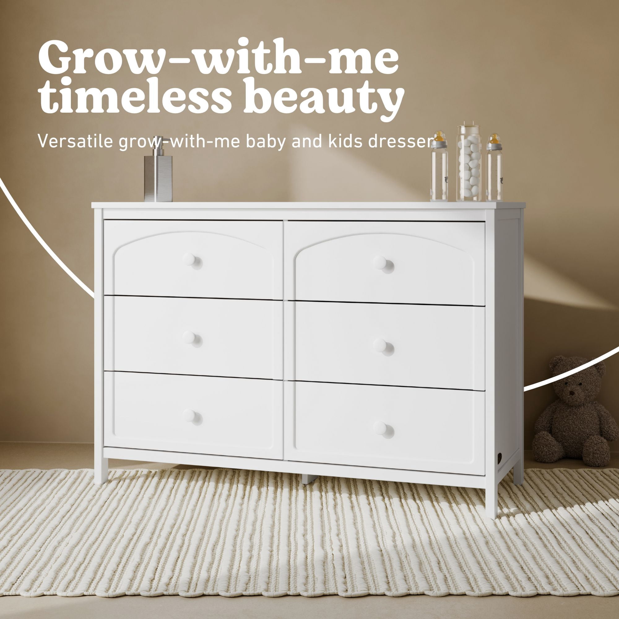 Graco Olivia 6 Drawer Double Dresser, White