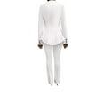 thumbnail image 4 of OrlyCollection Womens Peplum Blazer with Silver Buttons High Low Jacket (White,2X), 4 of 5