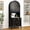 Black, variant on Oubayajia 75.8" Tall Arched Kitchen Pantry Storage Cabinets with Fluted Doors and Adjustable Shelves, Freestanding Cupboard for Kitchen, Dining Room and Living Room, Black