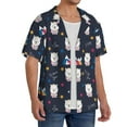 thumbnail image 3 of Disketp Men's Hawaiian Llamas 1 Print Shirts Button Down Holiday Beach Shirts-3X-Large, 3 of 5