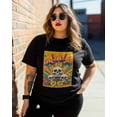 thumbnail image 3 of T Shirts for Women Short Sleeve Cotton Crewneck T-Shirt, Mexican Hip Hop Rainbow Skull Flower Tee Tops Casual Basic T-Shirts, XS-5XL Black L, 3 of 7
